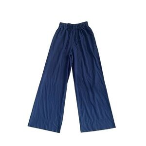NWOT Carbon38 Navy Blue Relaxed Wide Leg Drawstring Pants‎ Trousers XS